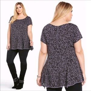 Torrid Leopard Print Challis Tunic Top Reserved